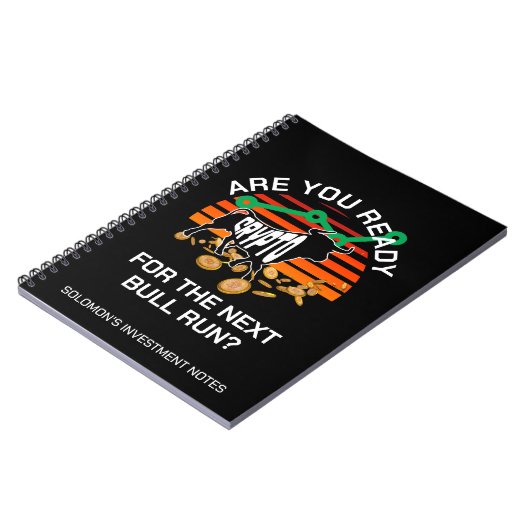 Aangepaste naam CRYPTO BULL RUN Ben je klaar Bitco Notitieboek (Linkerzijde)