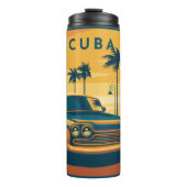 Aangepaste naam Cuba Auto Illustratie Thermosbeker (Voorkant)