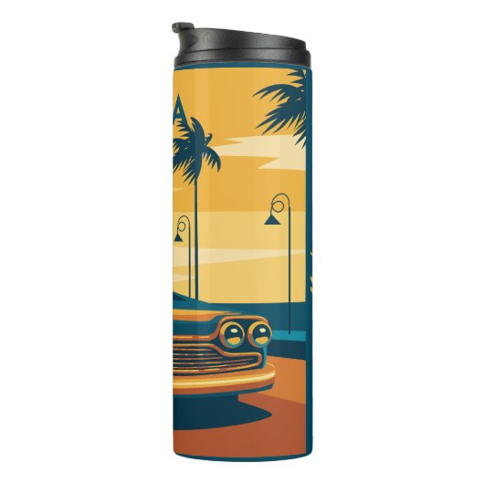Aangepaste naam Cuba Auto Illustratie Thermosbeker (Geroteerd rechts)