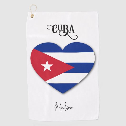 Aangepaste naam Cuba Love Golfhanddoek (Voorkant)