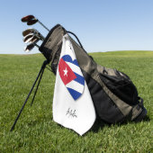 Aangepaste naam Cuba Love Golfhanddoek (Groen)
