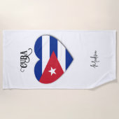 Aangepaste naam Cuba Love Strandlaken (Voorkant)