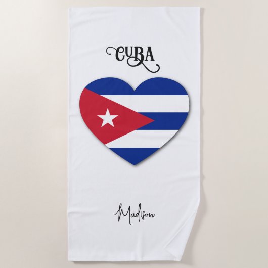 Aangepaste naam Cuba Love Strandlaken (Voorkant)