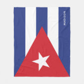 Aangepaste naam Cuba-vlag Fleece Deken (Voorkant)