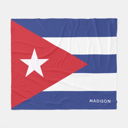 Aangepaste naam Cuba-vlag Fleece Deken (Voorkant (Horizontaal))