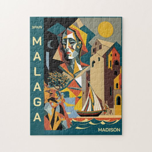 Aangepaste naam Cubist Malaga Legpuzzel (Verticaal)