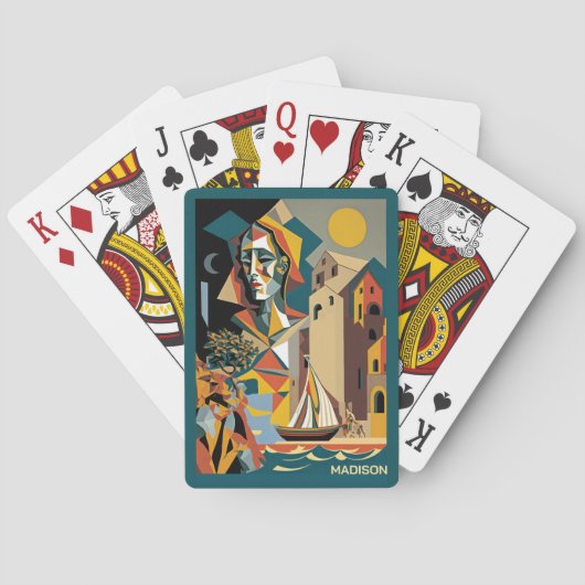 Aangepaste naam Cubist Malaga Pokerkaarten (Achterkant)