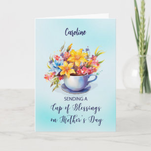 Aangepaste Naam Cup of Blessings Moederdag Religio Kaart