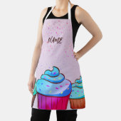 Aangepaste naam Cupcake Design All Over Print Scho Schort (Insitu)