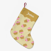 Aangepaste naam cupcakes patroon kleine kerstsok (Voorkant (Hangend))