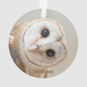 Aangepaste naam Cute Barn Owl Ornament (achterkant)