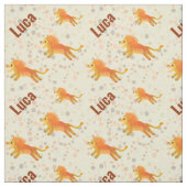 Aangepaste naam Cute Cartoon Leeuw Kinderen Gedruk Stof (Swatch)