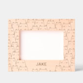 Aangepaste naam Cute Cat Pattern Gegraveerde Lijstjes (Voorkant)