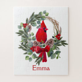 Aangepaste naam Cute Chrismas Kardinaal Bird Natuu Legpuzzel