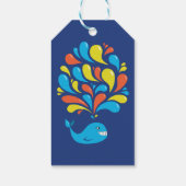 Aangepaste naam Cute Colorful Blue Whale Cadeaulabel (Achterkant)