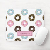 Aangepaste naam Cute Donuts Pastel Sweet Tooth Tex Muismat (Met muis)