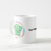 Aangepaste naam Cute Elephant LGBTQ Pride Coffee M Koffiemok (Voorkant links)