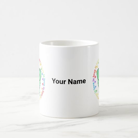 Aangepaste naam Cute Elephant LGBTQ Pride Coffee M Koffiemok (Center)