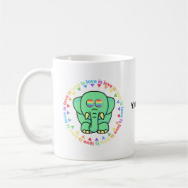 Aangepaste naam Cute Elephant LGBTQ Pride Coffee M Koffiemok