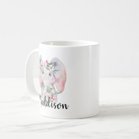 Aangepaste naam Cute Elephant Mok Mam verpleegster (Voorkant links)