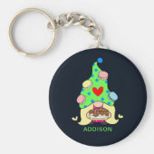 Aangepaste naam Cute Gnome Cookies Pet Cakker Hear Sleutelhanger (Voorkant)