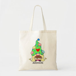 Aangepaste naam Cute Gnome Cookies Pet Cakker Hear Tote Bag