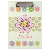 Aangepaste naam Cute Happy Flower Smile Klembord (Voorkant)