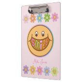 Aangepaste naam Cute Happy Flower Smile Klembord (Links)