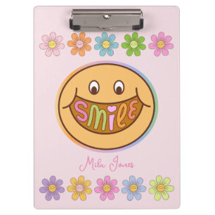 Aangepaste naam Cute Happy Flower Smile Klembord