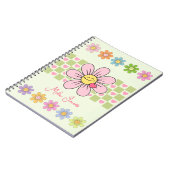 Aangepaste naam Cute Happy Flower Smile Notitieboek (Linkerzijde)