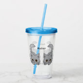 Aangepaste naam Cute Kittens acryltumbler Acryl Drinkbeker (Achterkant)