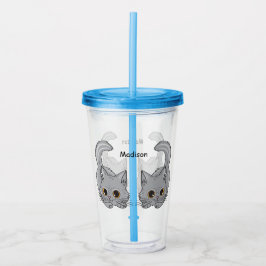 Aangepaste naam Cute Kittens acryltumbler Acryl Drinkbeker
