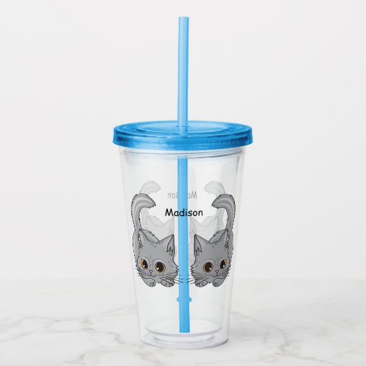 Aangepaste naam Cute Kittens acryltumbler Acryl Drinkbeker (Voorkant)