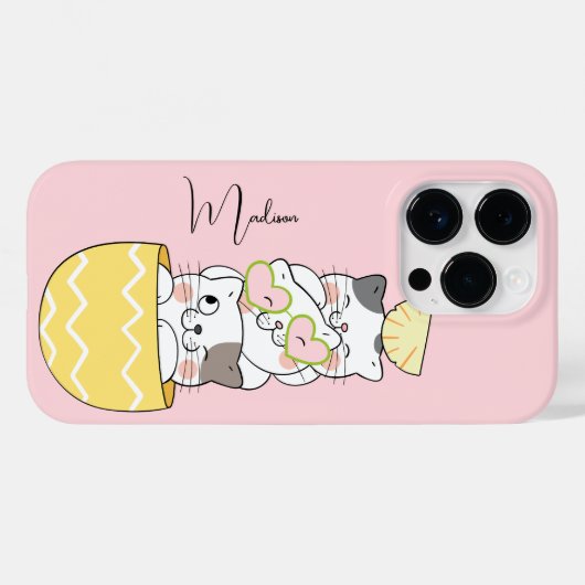 Aangepaste naam Cute Kittens Case-Mate iPhone Case (Achterkant (horizontaal))