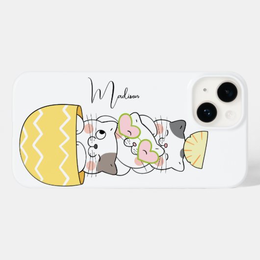 Aangepaste naam Cute Kittens Case-Mate iPhone Case (Achterkant (horizontaal))