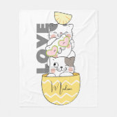 Aangepaste naam Cute Kittens Fleece Deken (Voorkant)