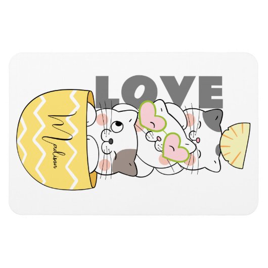 Aangepaste naam Cute Kittens Magneet (Horizontaal)