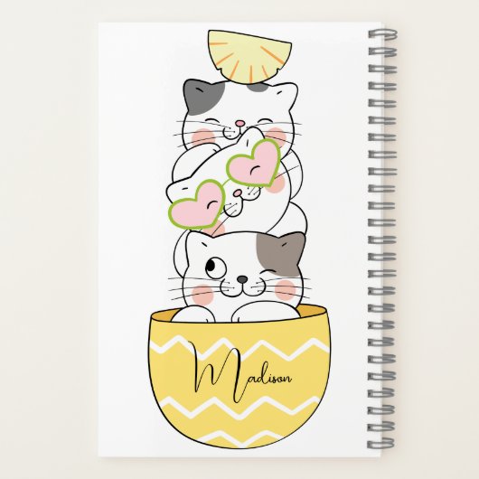 Aangepaste naam Cute Kittens Notitieboek (Achterkant)