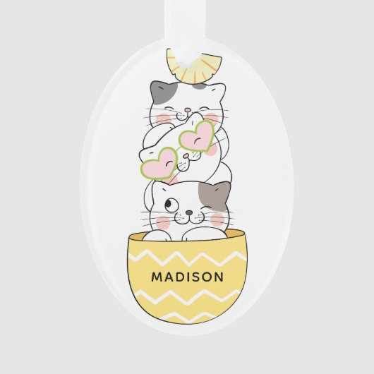 Aangepaste naam Cute Kittens Ornament (voorkant)