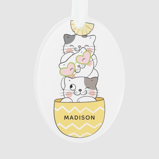 Aangepaste naam Cute Kittens Ornament (achterkant)