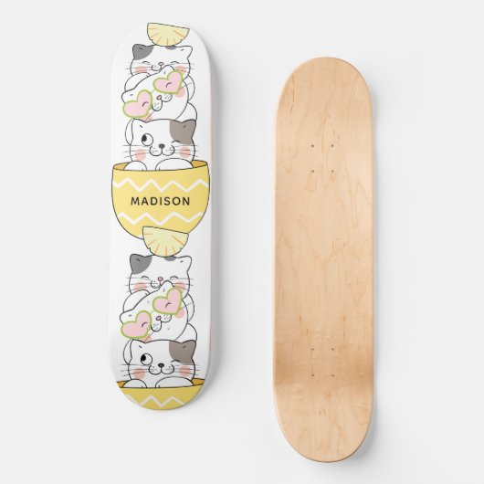 Aangepaste naam Cute Kittens Persoonlijk Skateboard (Voorkant)