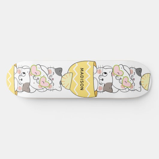 Aangepaste naam Cute Kittens Persoonlijk Skateboard (Horizontaal)