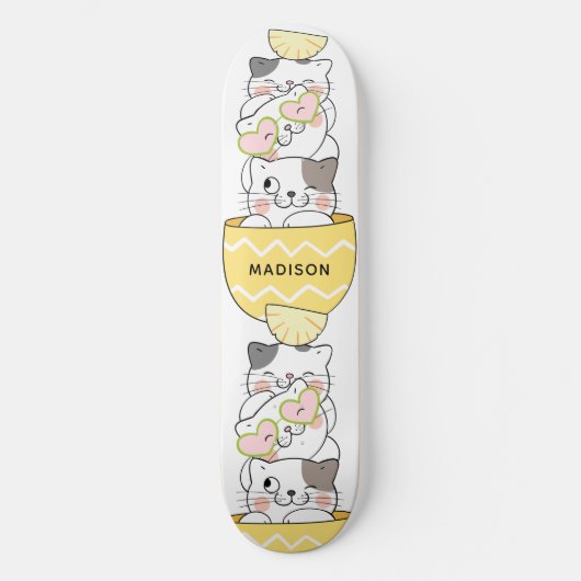 Aangepaste naam Cute Kittens Persoonlijk Skateboard (Voorkant)