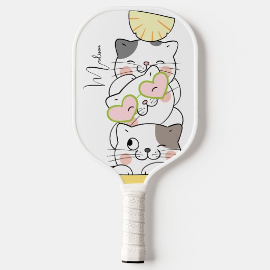 Aangepaste naam Cute Kittens Pickleball Paddle (Achterkant)