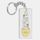 Aangepaste naam Cute Kittens Sleutelhanger (Voorkant Links)