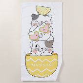 Aangepaste naam Cute Kittens Strandlaken (Voorkant)