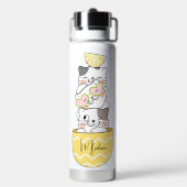 Aangepaste naam Cute Kittens Waterfles (Achterkant)