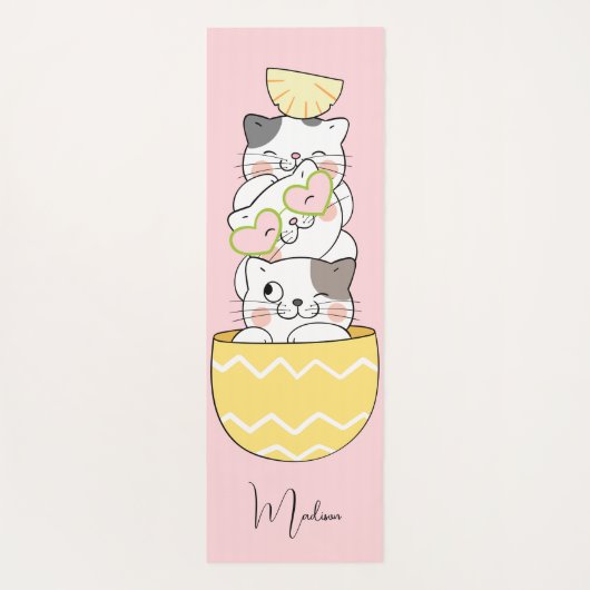 Aangepaste naam Cute Kittens Yogamat (Achterkant)