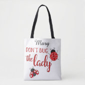 Aangepaste naam Cute Ladybug Canvas tas (Voorkant)