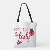 Aangepaste naam Cute Ladybug Canvas tas (Achterkant)